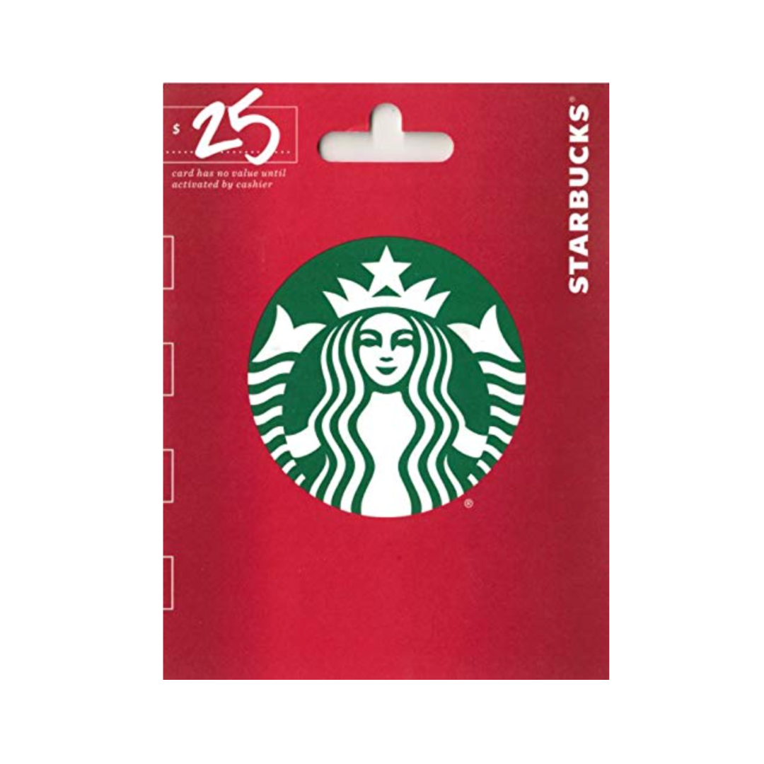 $25 Holiday Red Starbucks Gift Card
