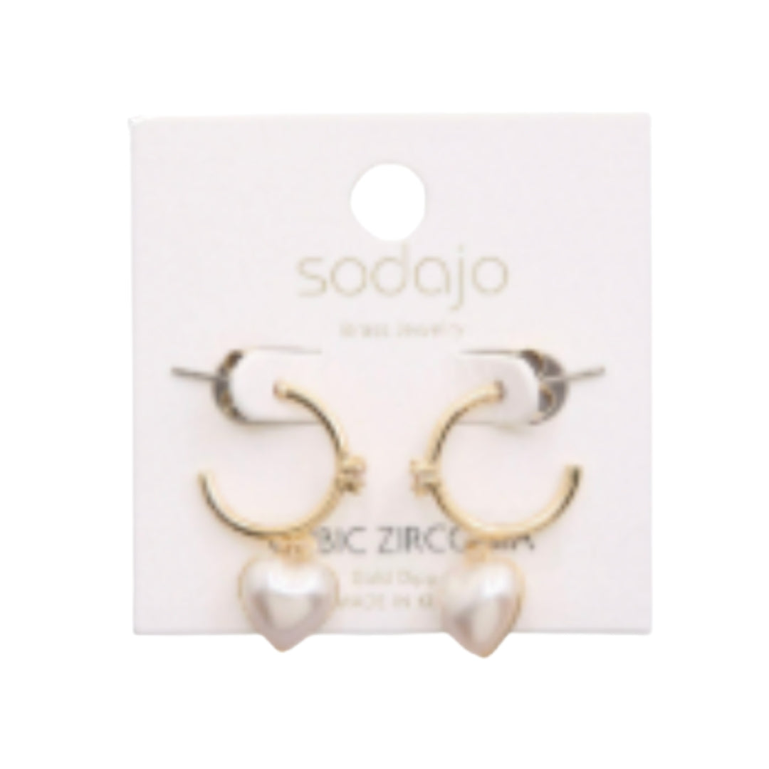 Pearl Heart Earrings